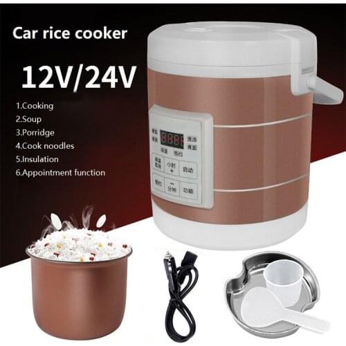 1.6L Electric Mini Rice Cooker MultiCookers Portable Rice Cooker Used In House Car 12V Truck 24V Multicookings