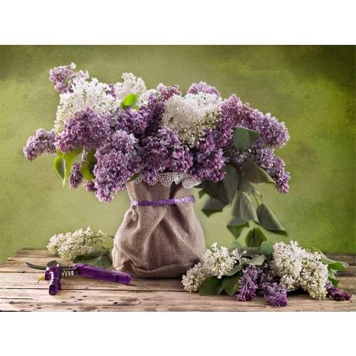 Lilac Flower DIY Embroidery Cross Stitch 11CT Kits Needlework Craft Set Cotton Thread Printed Canvas Home Decoration Sell