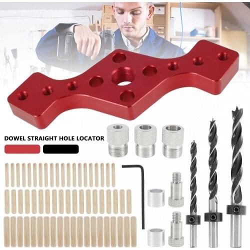 Self Centering Drill Guide Kit Durable Vertical Pocket Drilling Precise Positioner Hole Jig Puncher Tool Woodworking Accessories