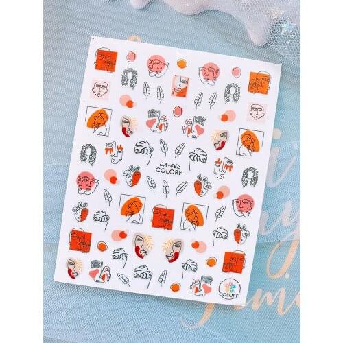 Nail Stickers Abstract Woman Face Sliders For Nails Nail Art Foil For Nails All for Manicure Design 2021 Decoration Accessories