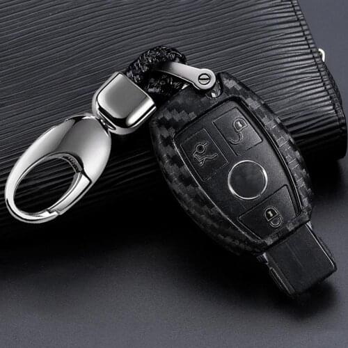 NEW Car Key Fob Chain Cover Case Carbon Fiber Hard For Mercedes W205 W212 X253 W166 X204 X166 W176 W246 W204 W222 W463 X156