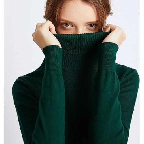 Slim Fit Turtleneck XL Plus Size Pullover Ladies Clothing Sweater Women Knitted Autumn Solid Sweater Sueter Mujer Invierno 2020