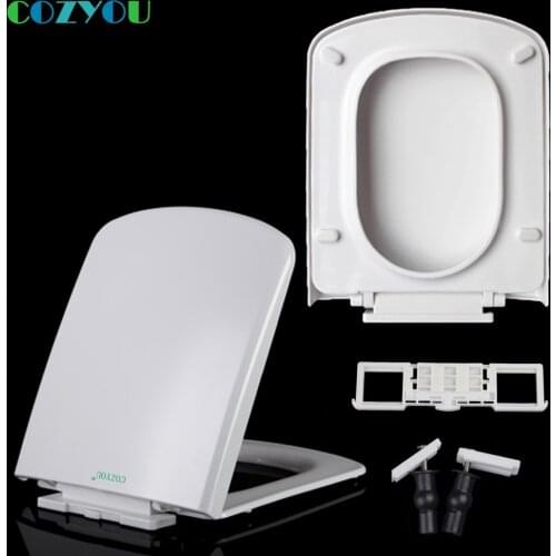 Rectangle Toilet seat soft Close Quick Release PP White Easy Clean slow close length 420 to 445mm,width 355 to 365mm GBP17285PF