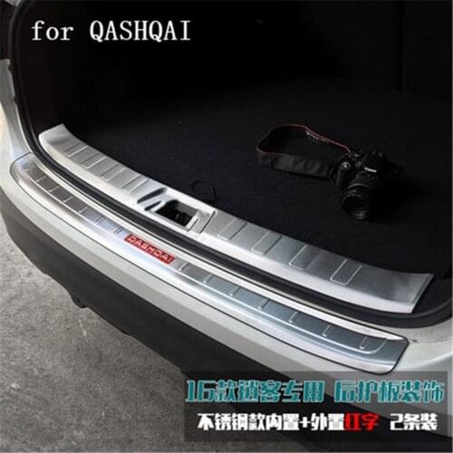 Car Styling For Nissan Qashqai J11 2016 2017 2018 high quality Stainless Steel Rear Bumper Protector Sill Trunk Tread Plate Trim