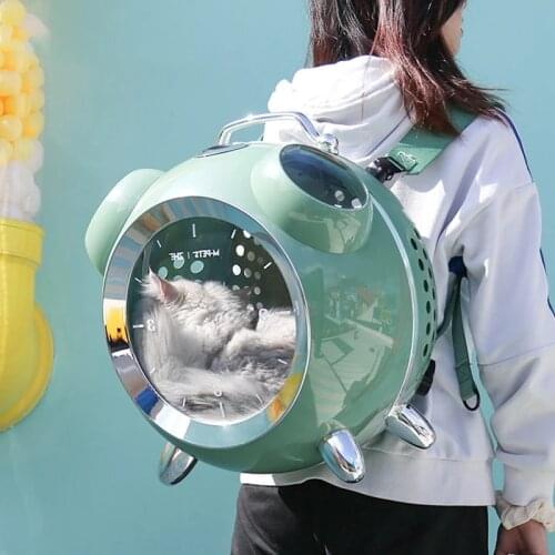 Cat Carrier Alarm clockBags Breathable Pet Carriers Small Dog Cat Backpack Travel Space Capsule Cage Pet Backpacks Cat Carrier