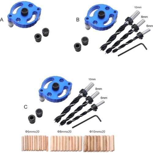 1 Set Woodworking Straight Hole Puncher Doweling Jig Drill Guide Locator Hole