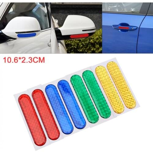 1 Pair 4 Colors 10.6 x 2.3CM Warning Reflective Car Body Stickers Hood Window Bumper Anti Scratch Waterproof Decal