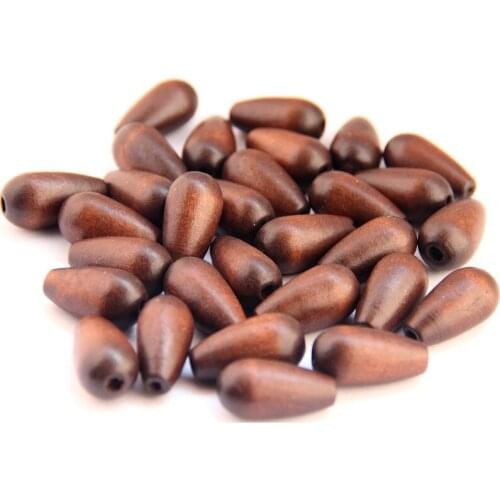 100pcs/lot 14*25mm Natural Water Drop Wood Beads For DIY Jewelry Making Findings Components Necklace Bracelet Accessories