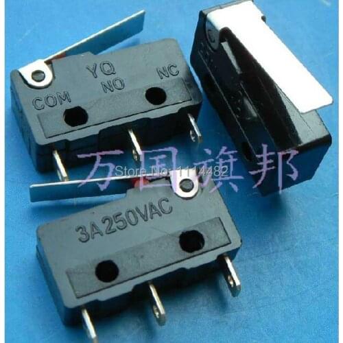 100pcs Microswitch Travel switch With handle 3A/250VAV Cheap and Hight-quality