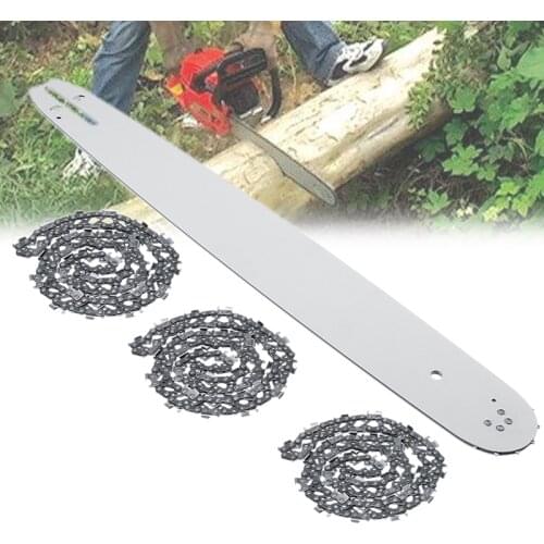 20 Inch Chainsaw Guide Bar with 3pcs Saw Chain 3/8 72DL 63" For STIHL MS290 MS291-310-340-360-380-391-440