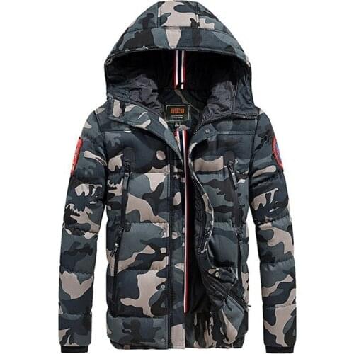 2018 Large Size Warm Cotton jacket Outwear Winter Jacket Camouflage Men Hooded coat Brand Clothing
