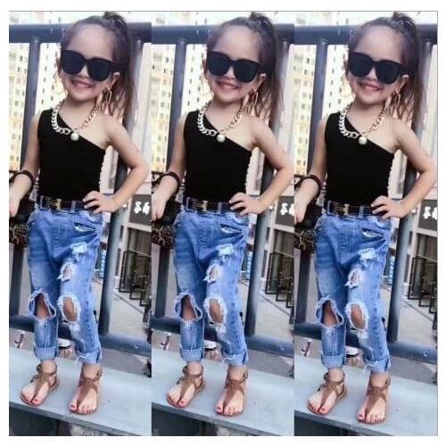 2020 hot sale girls t-shirt cotton fashion summer girls top 3-8t F487