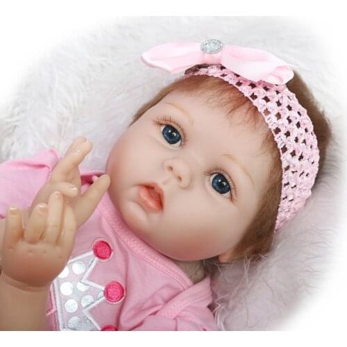 22inch silicone vinyl real soft touch reborn baby 55CM realistic baby doll children playing toys Christmas sweet baby