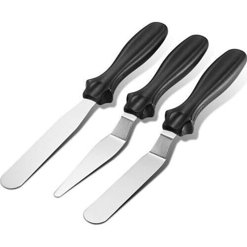 3pcs Stainless Steel Cake Spatula Butter Cream Icing Frosting Knife Smoother Kitchen Pastry Cake Tools Cake Decoration Tools