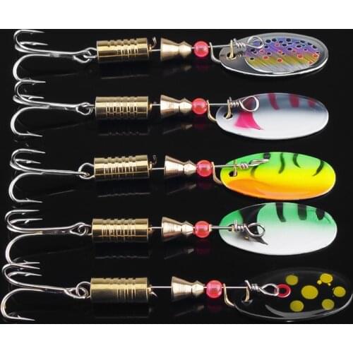 5PCS/lot Spinner Bait 3.5g 5.5g Spoon Lures pike Metal With Treble Hooks Arttificial Bass Bait Fishing Lure