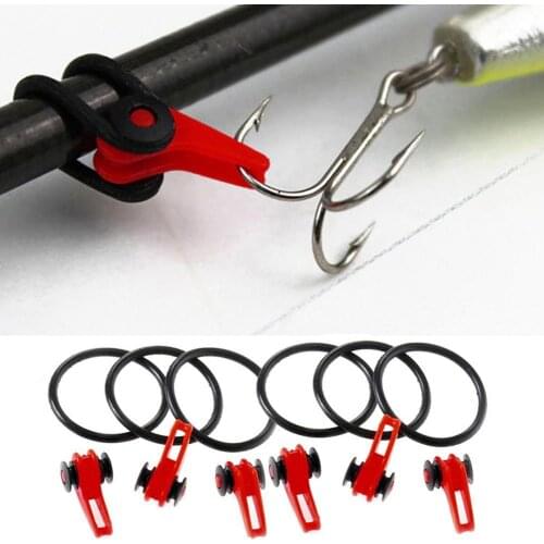 50%HOT 5 Pcs Hook Secure Keepers Equipment + 10 Pcs Safe Lures Rings for Fishing Rod