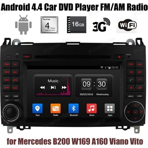 Android4.4 7 inch Car DVD for Benz B200 W169 A160 Viano Vito FM AM Quad Core radio stereo Support GPS 3G WiFi DAB+ TPMS