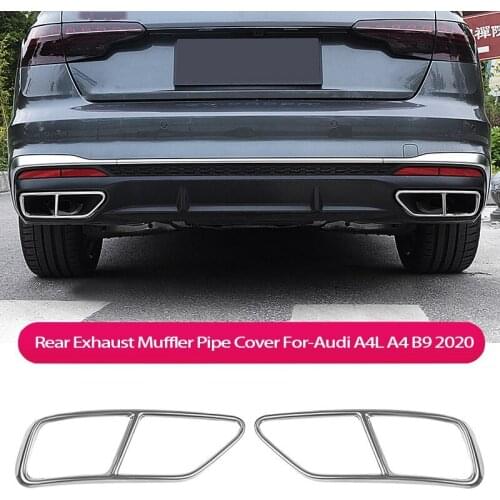 Car Rear Exhaust Muffler Pipe Cover Stainless Steel Tail Throat Vent Decoration For- A4L A4 B9 2020