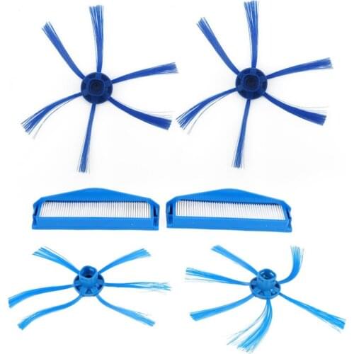 2Pcs Hepa Filter+2 Side Brush For Fc8007 Fc8792 & 2Pcs 6-Armed Sweeping Robot Side Brushes For FC8796