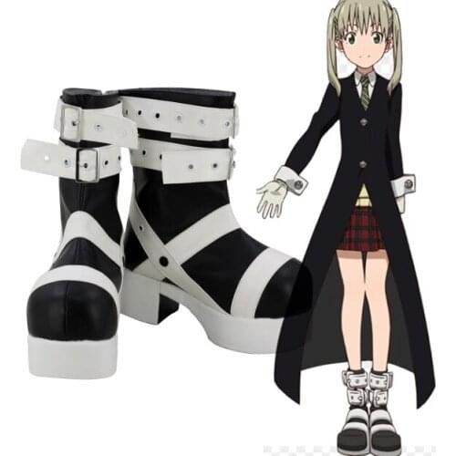 Maka Albarn Cosplay Shoes Anime Soul Eater women men Cosplay Costume Halloween Cosplay Full Set Uniform Boots wig Ring Necklace
