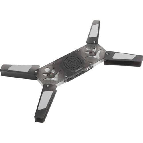 Laptop Cooler Pad Stand Base 2 Transparent Fan Foldable LED Blue Light with Speaker Stand DR-2008A laptop accessories