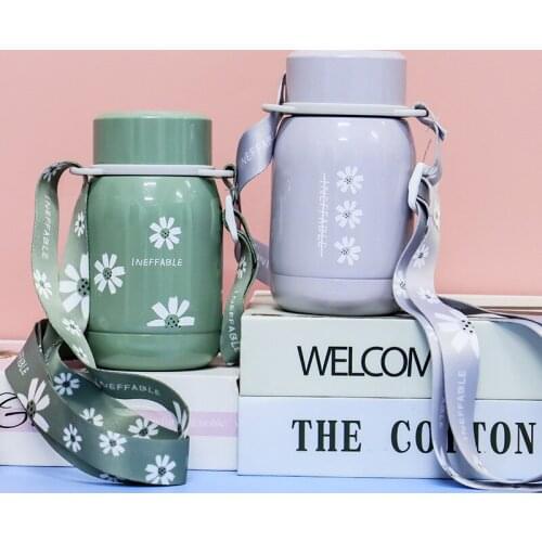 2020 new fresh Daisy womens mug outdoor strap portable 304 stainless steel vacuum mini water cup