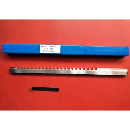 HSS 6mm C1 Push-Type Keyway Broach Metric Size HSS Keyway + Shim Cutting Tool for CNC Router Metalworking