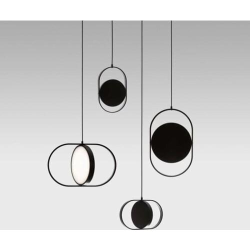 Nordic Postmodern Iron Lustre Pendent Lamp Creative Living Room Bedroom Luminaria Cafe Exhibition Hall Hanglamp