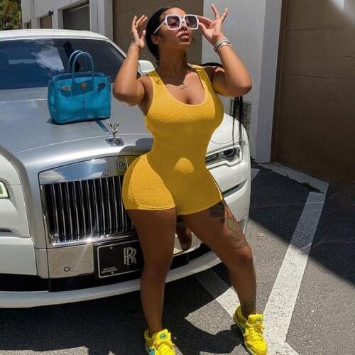 Casual Sporty Short Playsuits Womens Rompers Skinny Solid One Piece Jumpsuit Shorts Fitness Workout Joggers Bodycon Bodysuits