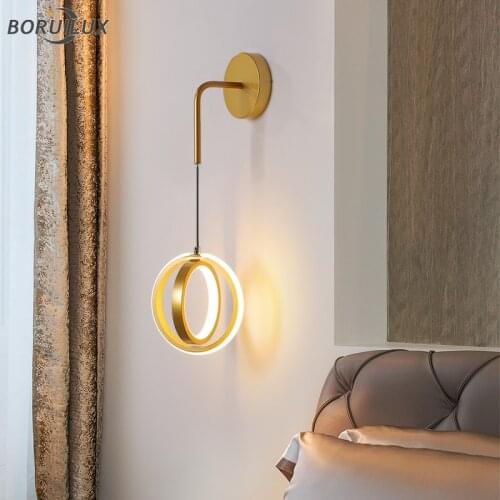 Black Gold Simple Round New Modern LED Wall Lights Indoor Lighting For Living Room Bedroom Bedside Apartment Aisle Corridor Lamp