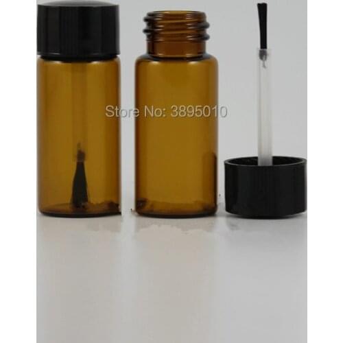 10ml Empty clear amber glass bottle 1/3oz essential oil container with brush cap F1081
