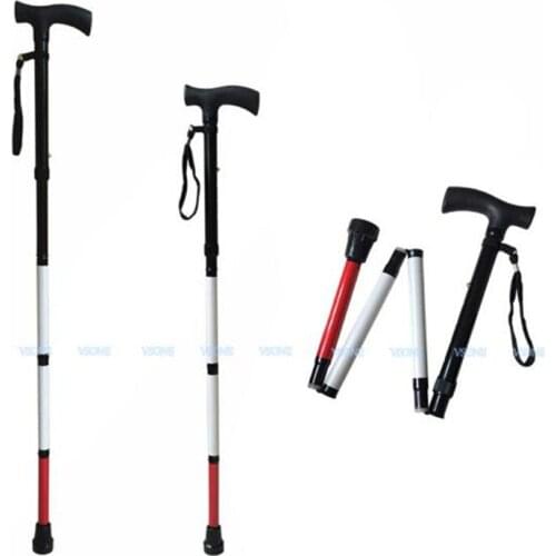 Adjustable Folding Support Cane for the Blind 33 inch - 37 inch (Folds Down 4 Sections)