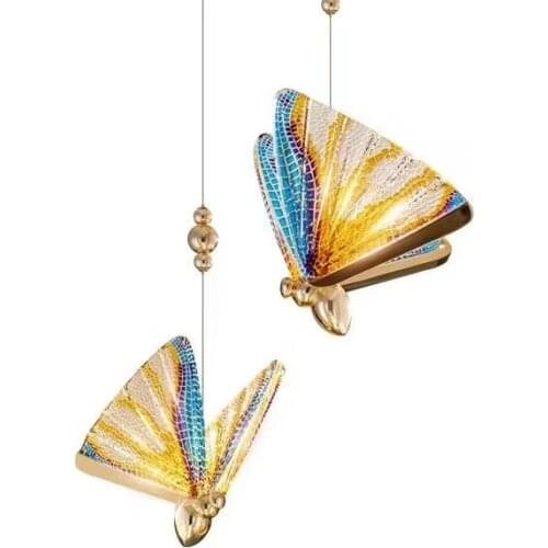 Postmodern luxury butterfly chandelier Nordic hotel bedroom bedside lamp designer restaurant bar lamp