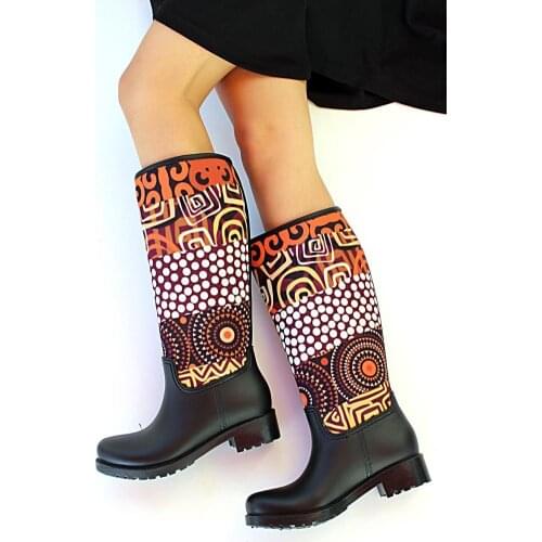 Ç19102Siyah Pink Potin Black Women Boots Ç19102