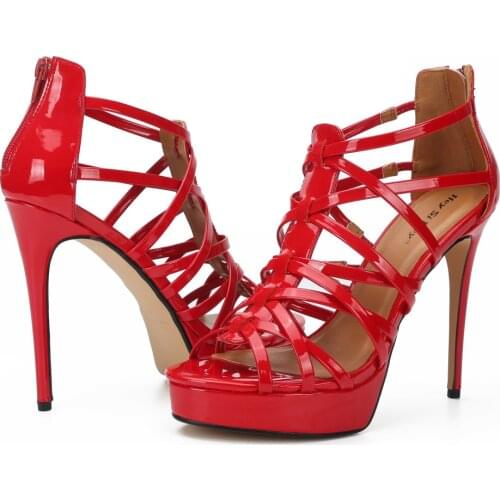 Mens Heels Gladiator Cut Out Sandals Drag Queen Trans Queer Crossdresser Stiletto Golden Buckle Hollowed EUR 39-50 Women Shoes