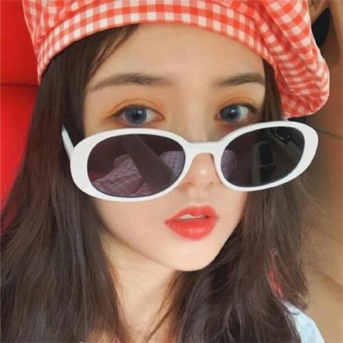 Retro Korean Oval Frame Sunglasses Female Small Face Cute Shades Club Hip Hop Disco Glasses Trending Products 2020 Sunglass Gafa
