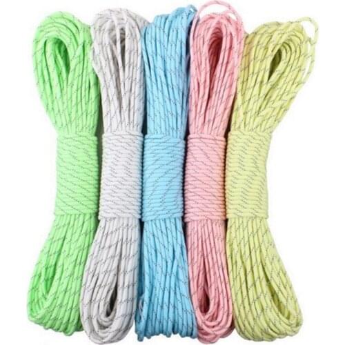 Luminous Paracord 550 100FT Parachute Cord Lanyard Rope 7 Strands Cores Outdoor Climbing Camping Tent Survival Accessories