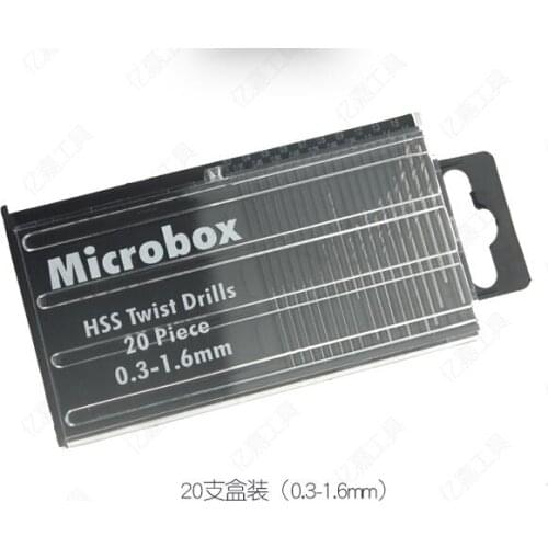 Ultra Fine High Speed Steel Twist Bit 20PCS/Set Mini Drill 0.3mm-1.6mm Fine Bit NO.C0374