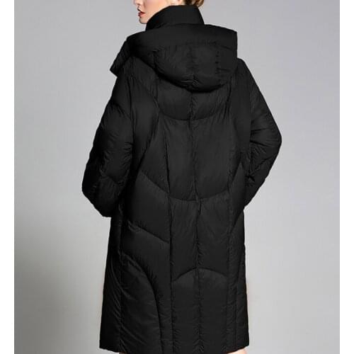 Hooded Women Winter Down Jacket Warm 90% Duck Down Jacket Coat Any Size