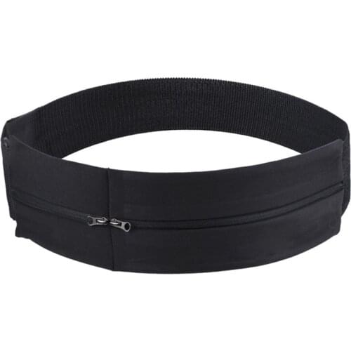 1PC Elastic Waistband Sport Bag Double Zipper Pocket Waist Bag Running Gym Yoga Waist Belt Pack Mobile Phone Wasit Wallet