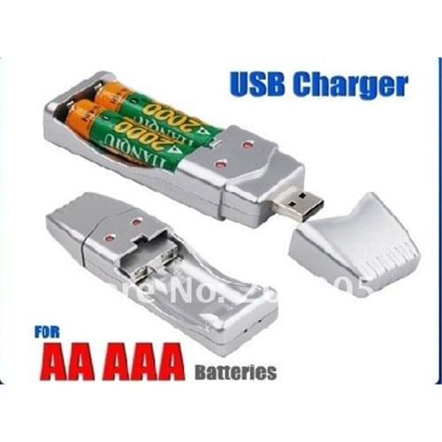 1000pcs Battery USB Charger Ni-MH NIMH NI- CD NICD AA AAA Rechargeable Battery Rechargeable Silver