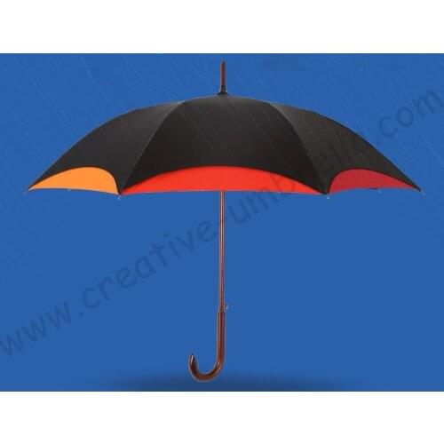 2pcs/lot colour option Lotus leaf rainbow wooden umbrellas 210T pongee double layer long handle rotate rose flower shape parasol