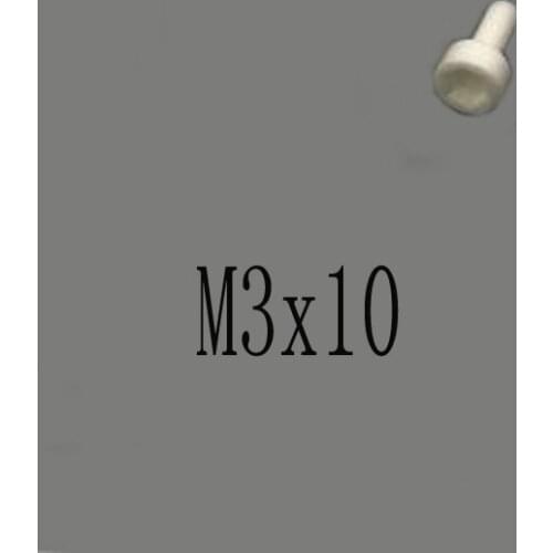 2pcs M3x10mm Hexagon Cylindrical Head Screw Ceramic Insulated Bolt High Temperature Corrosion Resistance Zirconin