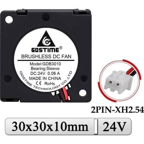 20 Pieces/Lot Gdstime DC 24V Fan 30mm 30x30x10mm Mini 3D Printer Radiator Cooling Fan 30mmx10mm Laptop Micro Turbo Blower Fan