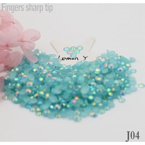 2017 Fingers Sharp Tip 1000pcs 3mm Milk Jelly beads nail art new azure AB flat nail DIY mobile shell decorative diamond J04