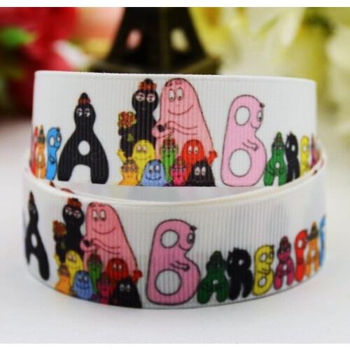 22mm 25mm 38mm 75mm Ruban satin Barbapapa cartoon printed Grosgrain Ribbon Hair Accessories sewing supplies X-00864 10 Yards