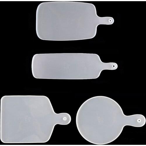 4Pcs Resin Silicone Tray Molds Casting Mold Kit Large Serving Handle Board Epoxy Resin DIY Mould Craft Tools Home Decor