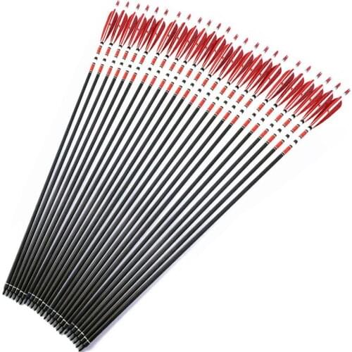 6/12/24pcs Hunting Archery Compound bow Mix Carbon Arrows Bolts for 20-50lbs Longbow Recurve Bow