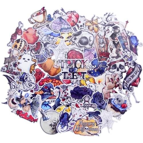 67pcs Happy Halloween Festival Party Favors Scary Cool Waterproof Sticker Pack for Journal Planner Scrapbook Children Teens Kids