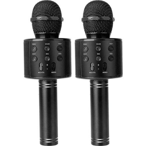 2 Pack Wireless Bluetooth Karaoke Microphone For Kids, Portable Handheld Mic Speaker Music Player Recorder For Christmas